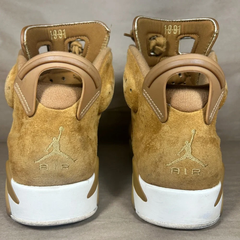 Jordan 6 Retro Wheat Men 9 Golden Harvest Suede High Top 384664-705